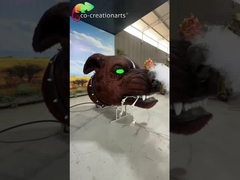 Tête de chien squelettique animatronique : Mécanisme de pulvérisation de fumée et affichage d'œil vertoyant