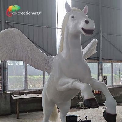 Animaux Animatronic réalistes de parc d'amusement de Pegasus d'animaux de simulation de preuve de temps de la CE