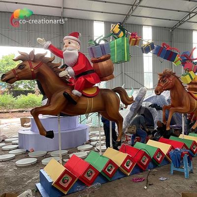 acheter Lanterne de Santa Horse Resin Gift Box Zigong de décoration de Noël pour le parc d'attractions online manufacture