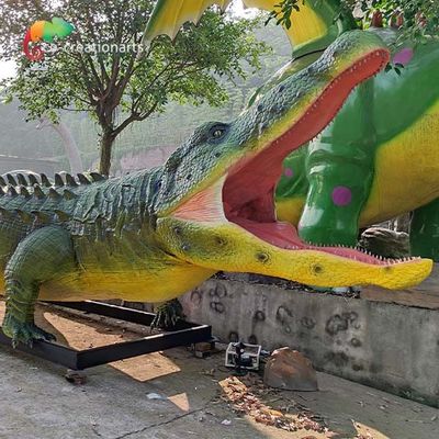 acheter Crocodile grandeur nature d'animaux Animatronic réalistes d'exposition de zoo imperméable online manufacture