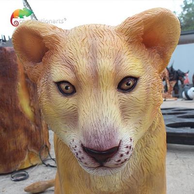 Les lions lisses de fibre de verre de texture imperméabilisent pour le parc à thème