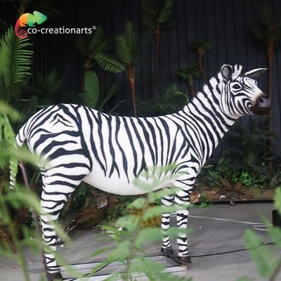 Animaux Animatronic réalistes simulés de zèbre mobile pour le parc d'attractions d'exposition de zoo