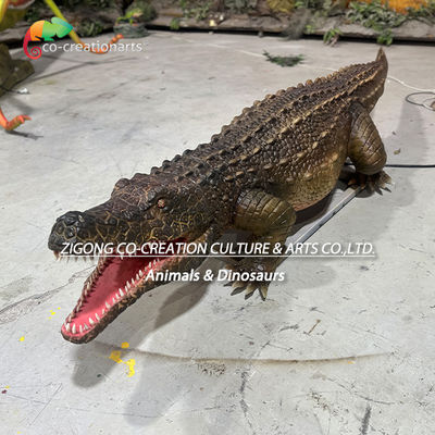 Animaux de simulation de crocodile animatronique de taille réelle pour la décoration du parc zoologique