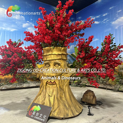 Arbre animatronique parlant personnalisé avec couleur et forme personnalisées pour la décoration de parc à thème