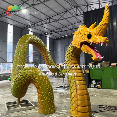 Dragon oriental animatronique réaliste : écailles lumineuses et mouvements dynamiques pour des expositions immersives dans les parcs à thème