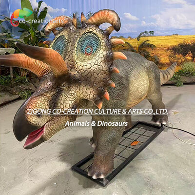 Modèle réaliste de dinosaure animatronique Lokiceratops pour parcs à thème et expositions éducatives