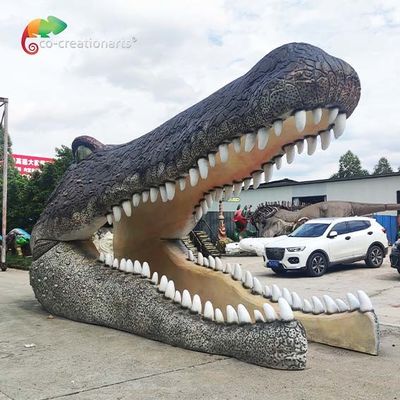 Un bon prix. Décoration principale de porte de fibre de verre d'animaux de crocodile grandeur nature imperméable de fibre de verre en ligne