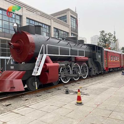 Un bon prix. Résistance de la rouille décorative de train en métal de plaza d'exposition de terrain de jeu en ligne