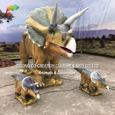 Un bon prix. Trio de Tricératops Animatroniques Réalistes : Groupe Rugissant avec Mouvement Dynamique et Exposition Préhistorique en ligne