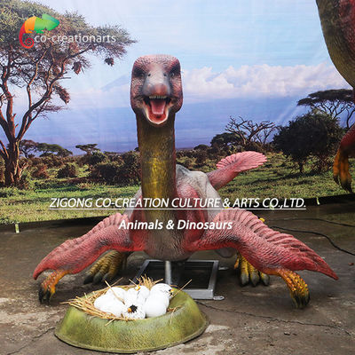 Animatronique réaliste Caudipteryx Dinosaur: Détail plumé avec mouvement dynamique et écran d'œuf jurassique Pour les musées